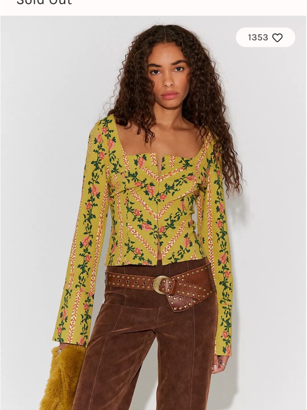 Free People Asher hook & eye long sleeve blouse